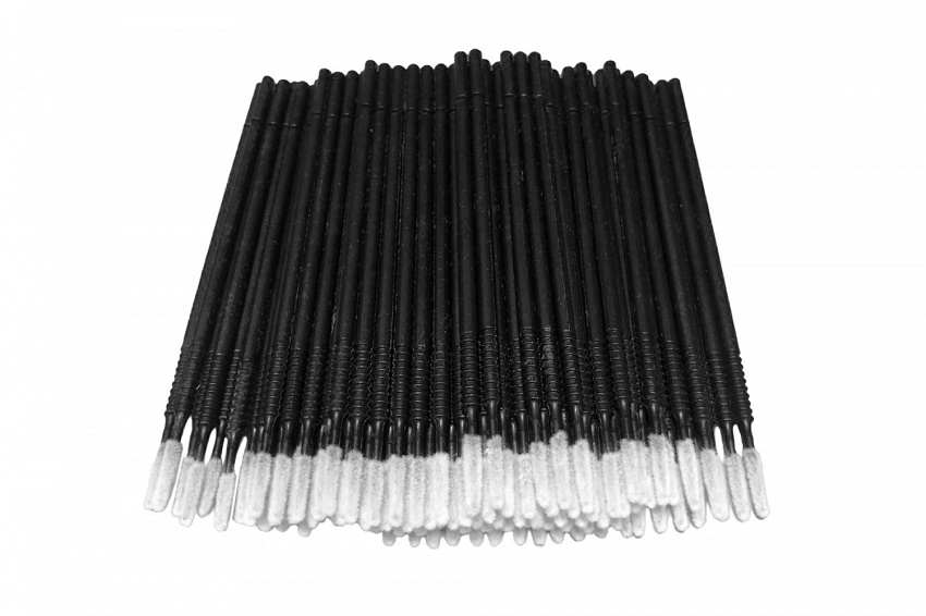 Микробраши черные с длинным наконечником, 100шт.