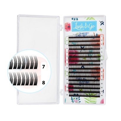 Черные ресницы Lash&Go 3D Готовые пучки (16 линий)