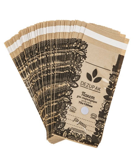 Крафт-пакеты для стерилизации и хранения инструментов, комбинированный, 75х150 мм DEZUPAK