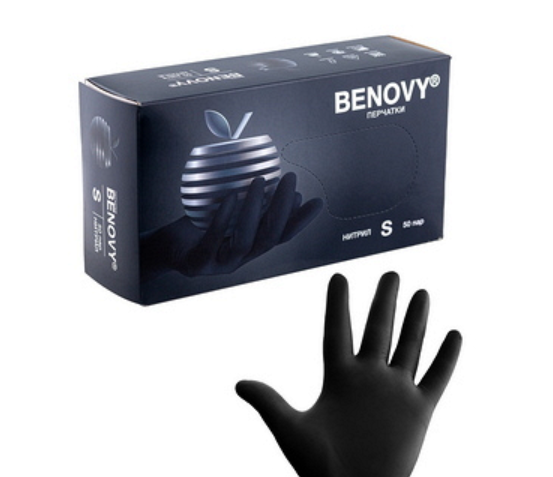 Перчатки BENOVY  черные S 50 пар
