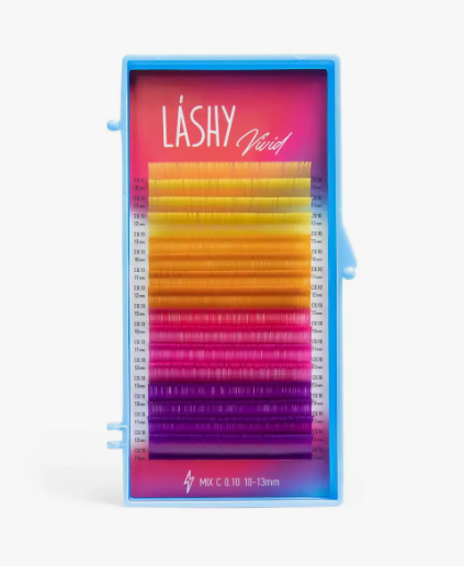 Ресницы цветные LASHY Vivid "Flame" - 16 линий - MIX