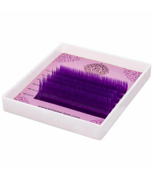 Цветные ресницы ENIGMA (микс) "Purple" 6 линий