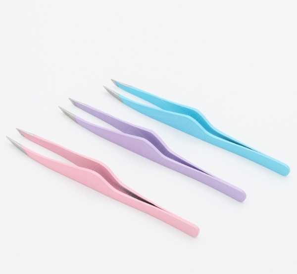 Пинцет для бровей Solinberg G809з, lavender, (ручная заточка) наклонное окончание с четкими гранями