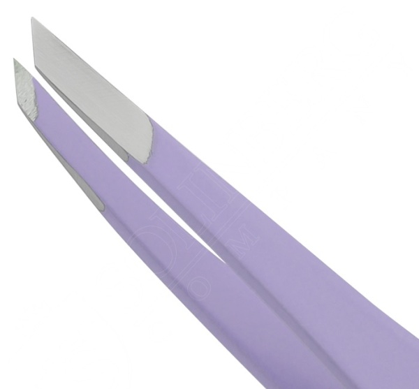 Пинцет для бровей Solinberg G809з, lavender, (ручная заточка) наклонное окончание с четкими гранями
