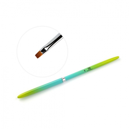 Кисть TNL "Омбре" квадратная №4 (салатово-бирюзовая)