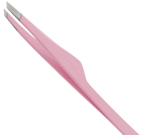 Пинцет для бровей Solinberg G804з, Peach, (ручная заточка) наклонное окончание с четкими гранями
