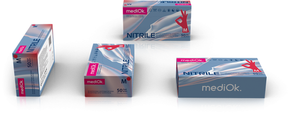 Перчатки mediOk нитриловые смотровые, Garnet цвет Красный, размер М