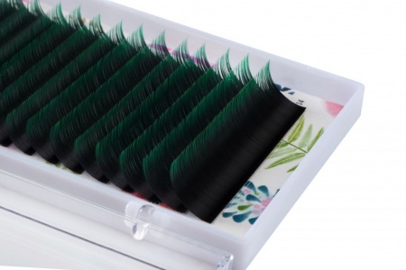 Омбре ресницы Lash&Go (микс) 16 линий (7-14mm, С, 0,07, зеленые)