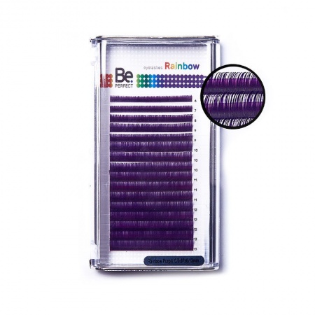Цветные ресницы Be Perfect Rainbow Purple MIX 16 линий