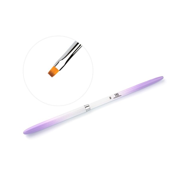 Кисть TNL "Омбре" квадратная №6 (фиолетово-белая)