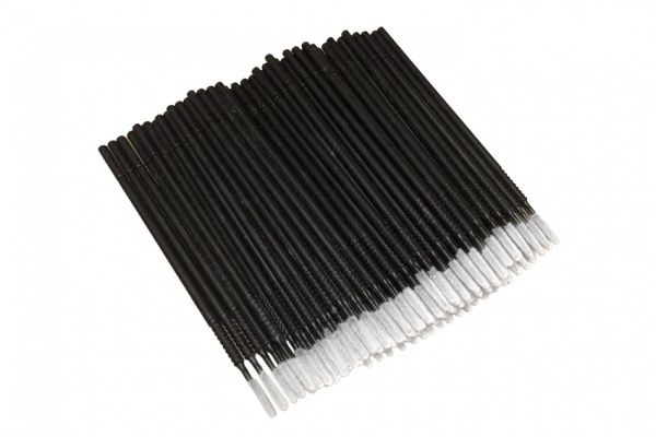 Микробраши черные с длинным наконечником, 100шт.