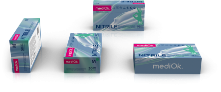 Перчатки mediOk нитриловые смотровые, Mint цвет Зеленый, размер S