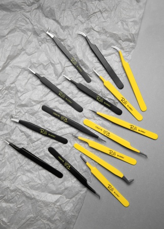 Пинцет для наращивания Rili прямой желтый