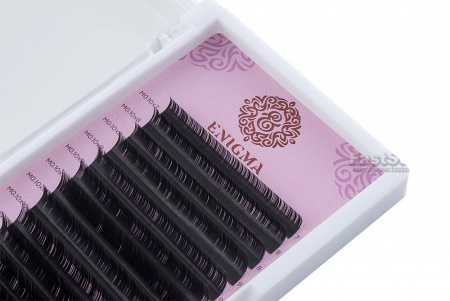 Черные ресницы ENIGMA (одна длина) 16 линий (13mm, L, 0,1)