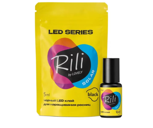 Клей черный для LED наращивания Rili Solar Black, 5 мл