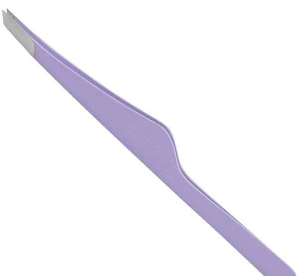 Пинцет для бровей Solinberg G809з, lavender, (ручная заточка) наклонное окончание с четкими гранями