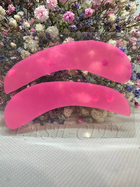 Lash-City патчи многоразовые ультра-тонкие для наращивания/ламинирования ресниц, силиконовые (1 пара). Цвет - светло-розовый