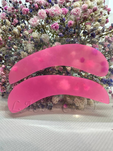 Lash-City патчи многоразовые ультра-тонкие для наращивания/ламинирования ресниц, силиконовые (1 пара). Цвет - светло-розовый