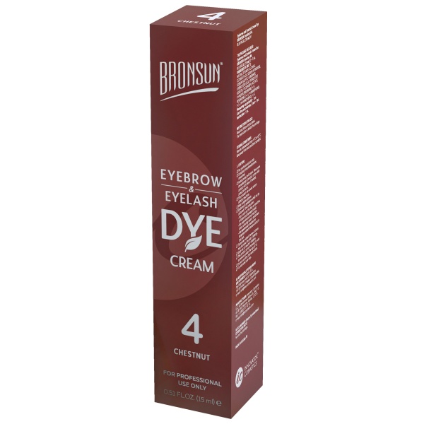Крем-краска для бровей и ресниц BRONSUN, цвет каштан №4, 15 мл