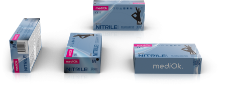 Перчатки mediOk нитриловые смотровые, цвет Черный, размер M