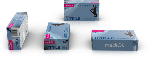 Перчатки mediOk нитриловые смотровые, цвет Черный, размер M