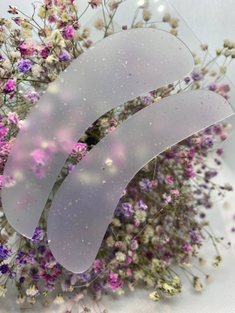 Lash-City патчи многоразовые силиконовые (1 пара). Цвет - прозрачный с блестками