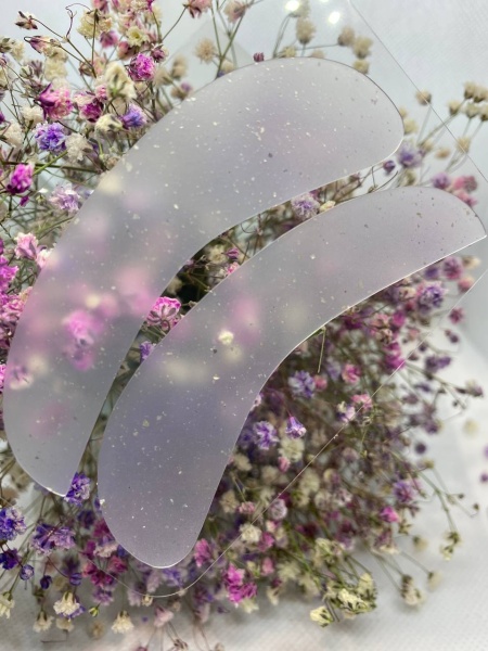 Lash-City патчи многоразовые ультра-тонкие, силиконовые (1 пара). Цвет - прозрачный с блестками