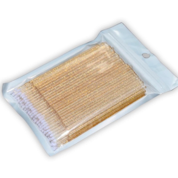 Микробраши акриловые 2.5мм золотые, 100шт