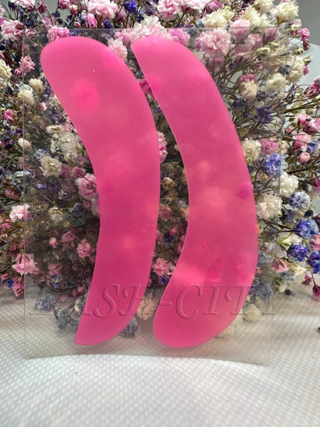 Lash-City патчи многоразовые ультра-тонкие для наращивания/ламинирования ресниц, силиконовые (1 пара). Цвет - светло-розовый